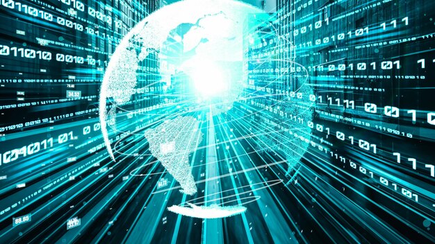 Red global futurista y transferencia de datos digitales tácitos