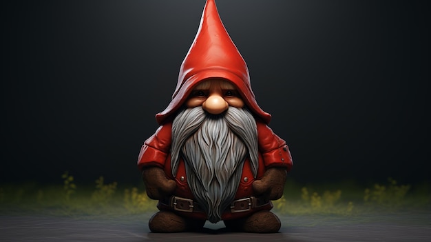 Foto red gnome rendering hiperdetallado realista con un toque de algeapunk