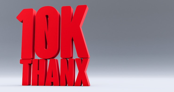 Foto red gracias 10k seguidores, gracias seguidores publicación de felicitación