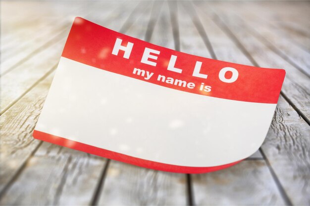 Red Hello My Name Is Tag con espacio de copia, .