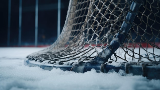 Red de hockey sobre hielo con la palabra hockey en la parte inferior