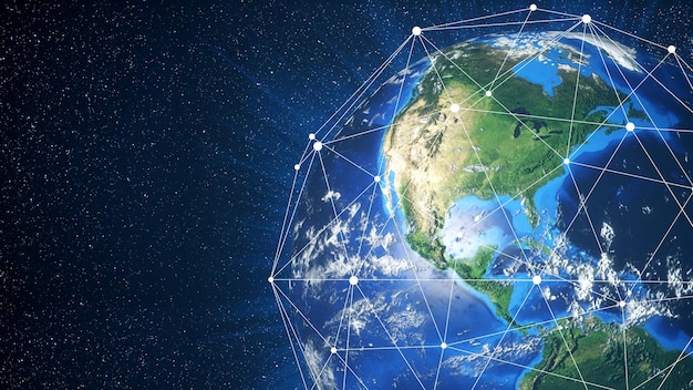 Red de Internet para intercambio rápido de datos desde el espacio, telecomunicaciones globales