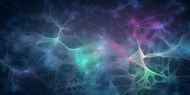 red de líneas y nodos interconectados que representan la neurona cerebral compleja