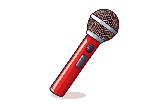 Foto red microphone on white background