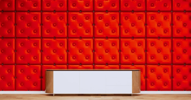 Red modern roomminimal projeta renderização em 3d