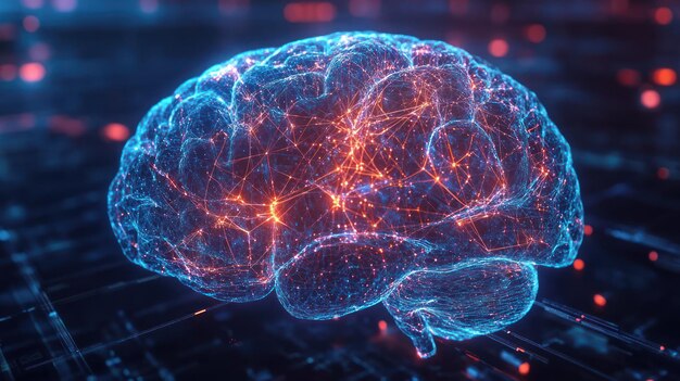 Red neural digital del cerebro Inteligencia artificial
