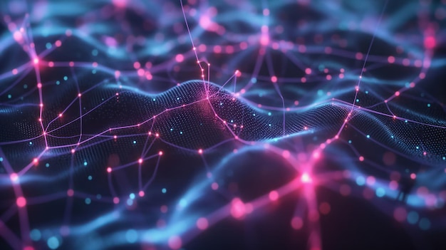 Red neuronal tecnología de inteligencia artificial fondo abstracto IA generativa
