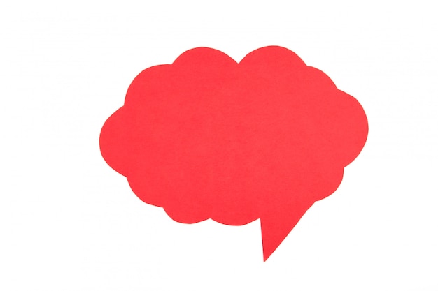 Red Paper Sprachblasen isoliert auf weißem Hintergrund