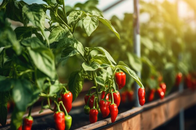 Red Pepper Utopia Entrar en una utopía de pimientos rojos donde el invernadero abraza la riqueza de sus colores y sabores vibrantes