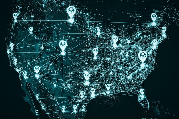 La red de personas de EE. UU. Y la conexión nacional en una percepción innovadora