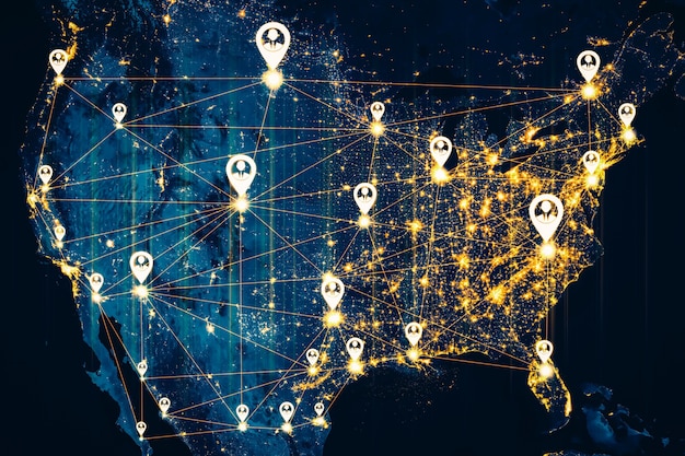 Red de personas de EE. UU. Y conexión nacional en percepción innovadora