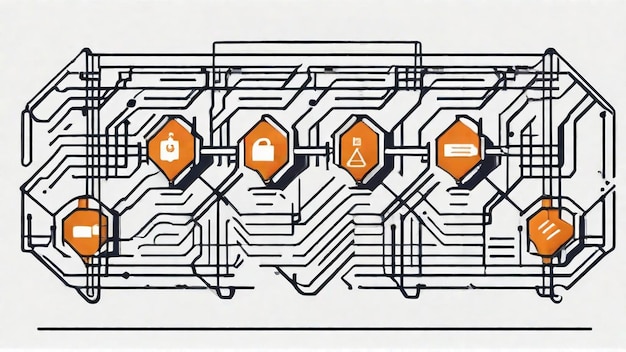 Foto red de seguridad de blockchain