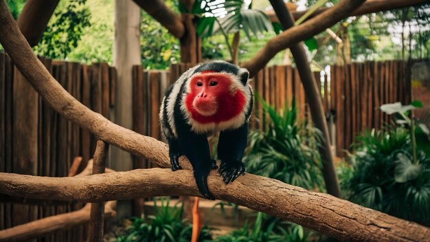 Foto red shanked douc en el concepto de animales del zoológico