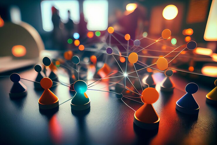 Red social y concepto de redes de personas generativo ai.