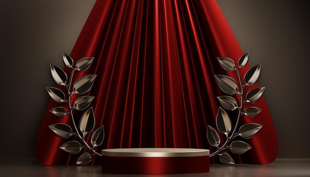 Red Stage Podium Dekoration geeignet für products3D-Rendering