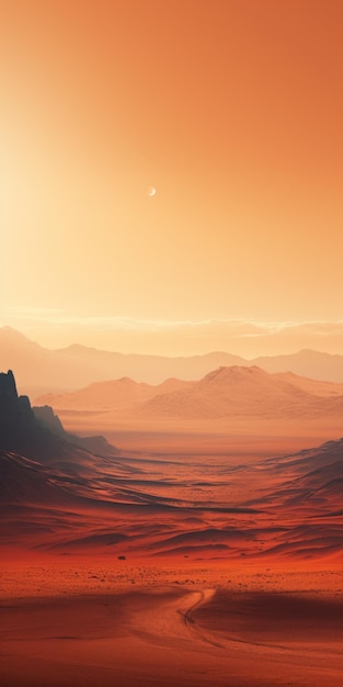Red Sunset Over Desert Terragen Paisagem inspirada por Jessica Rossier