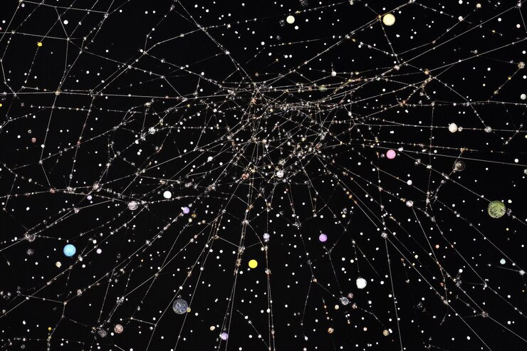 Foto una red de supercuerdas entrelazadas en el cosmos
