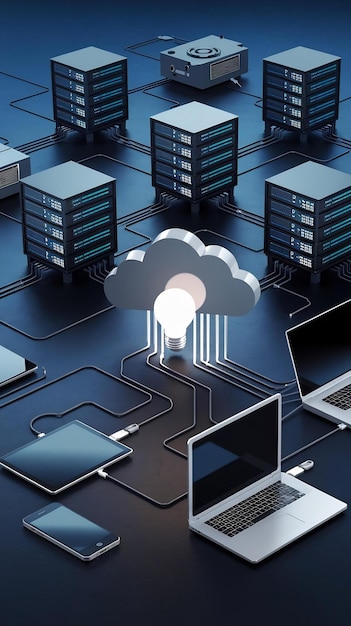 Red de tecnología en la nube y concepto de servicio de Internet