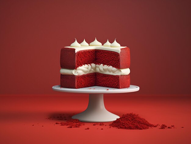 Red Velvet Cake Süßes Dessert-Food-Fotografie