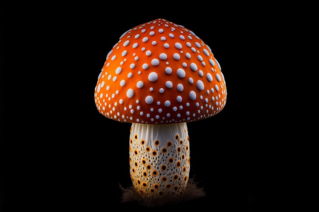 Red Wild Amanita Muscaria Mushroom AI generiert