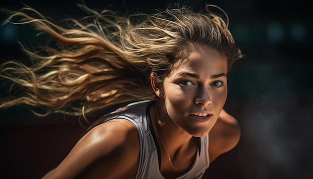 Redaktionelle dynamische Fotografie eines Tennisspielers in Aktion