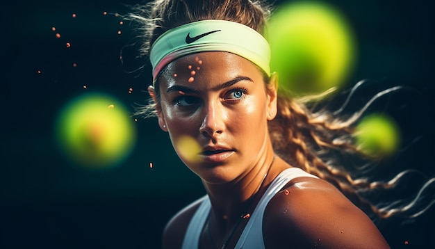 Redaktionelle dynamische Fotografie eines Tennisspielers in Aktion