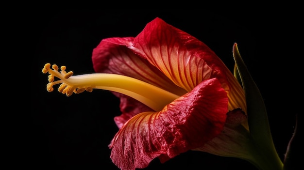 Redbud-Blumen-Hibiskus, Nahaufnahme, Hibiskus-Pflanze, China-Bild, KI-generierte Kunst
