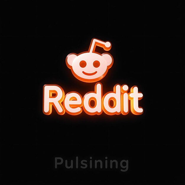 Reddit-Logo mit 3D-Rendering Geistliches Glasmaterial Subtiles Leuchten Orange und Weiß Farbschema Isolierte