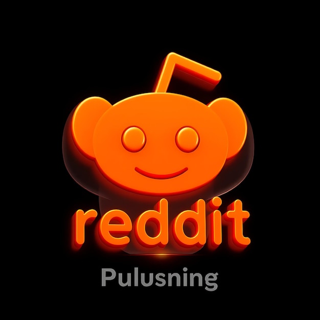 Reddit-Logo mit 3D-Rendering Undurchsichtiges Glasmaterial Subtiles Leuchten Orange und Weiß Farbschema Isoliert