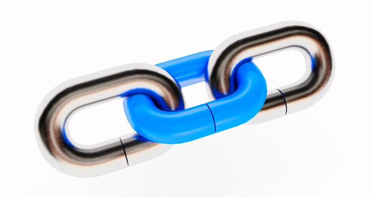 Foto rede chrome com um elo azul