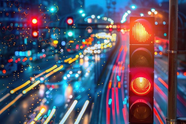 Foto rede de cidades inteligentes para gestão digital do tráfego nas auto-estradas