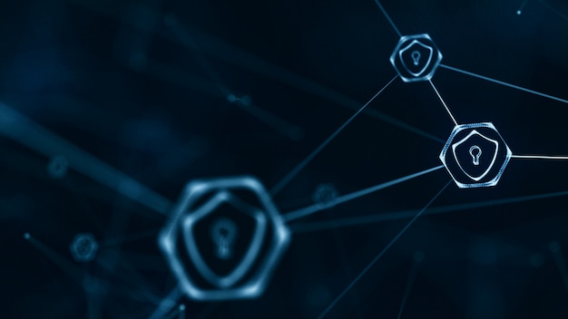 Rede de tecnologia de Internet e conceito de segurança cibernética.