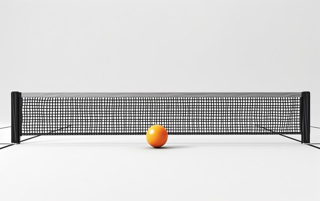 Rede de tênis de mesa branca em fundo branco