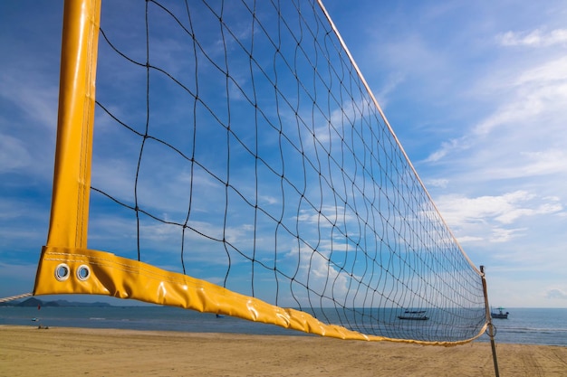 Foto rede de voleibol de praia na praia