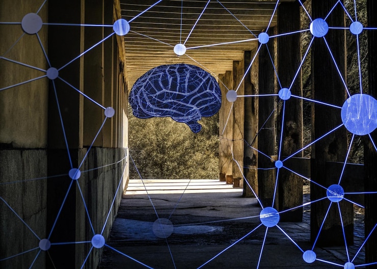 Foto rede neural de inteligência artificial