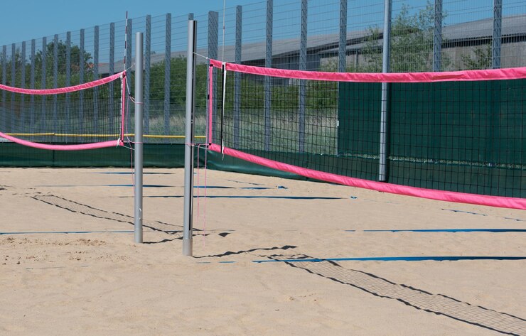 Foto rede no campo de voleibol