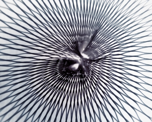 Foto rede redonda curva abstrata ilustrando a curvatura do espaço ou caindo no buraco negro ou explosão