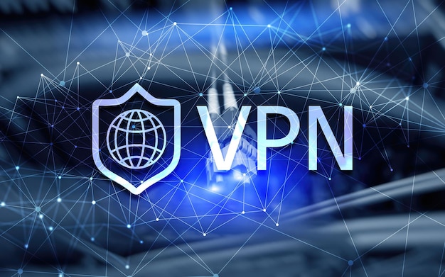 Foto rede virtual privada vpn blue novo conceito de tecnologia 2020