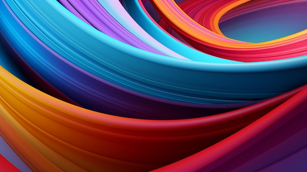 redemoinho multicolorido de linhas renderização em 3D
