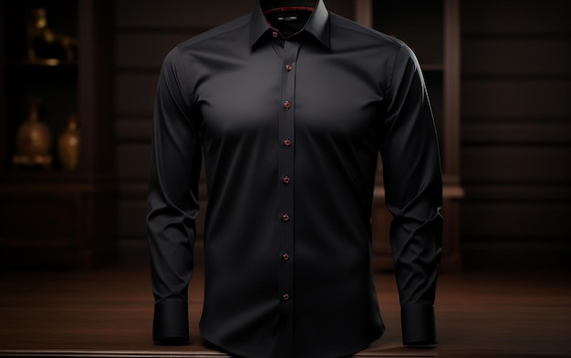 Reescribe este título hombres camisa negra clásica IA generativa