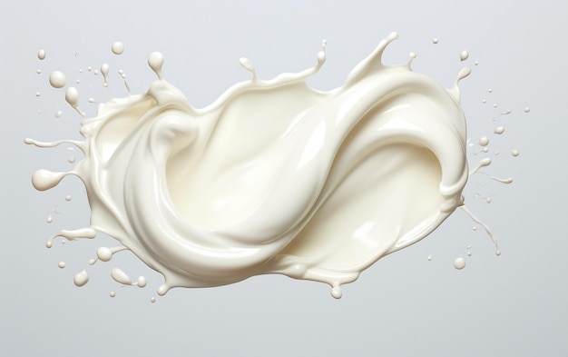 Reescribe este título realista salpicadura de leche blanca que fluye yo Generative AI