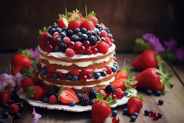 Refeição matinal repleta de nutrientes com bagas