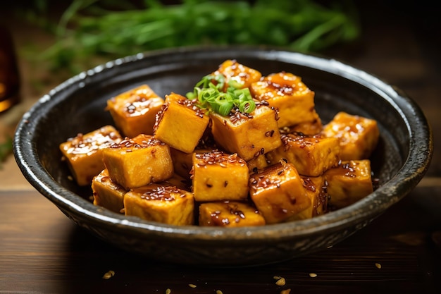 Refeição Saudável De Tofu Assado