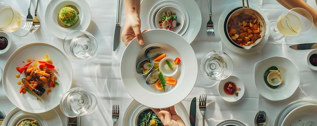 Refeição silenciosa atenção em comer todos os sabores de um universo