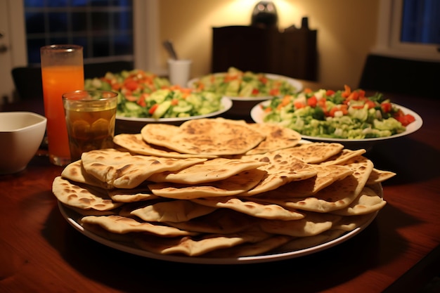 Refeição suhoor ou iftar do Oriente Médio