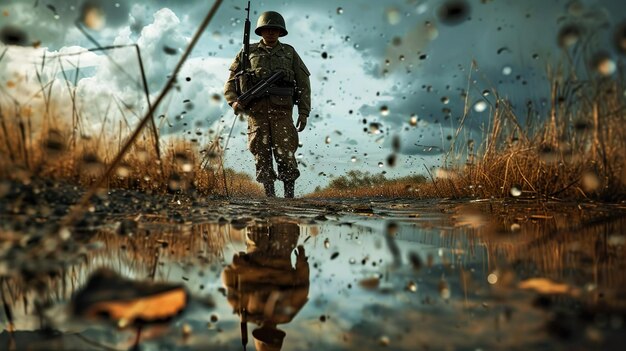 Foto un reflejo de la guerra