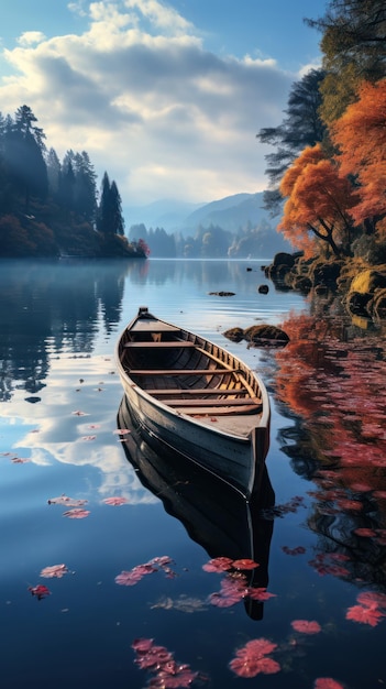 Reflejos serenos Lago Creado con IA generativa