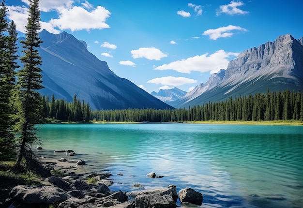 Reflektierende Ruhe Lake Briesen Banff Nationalpark