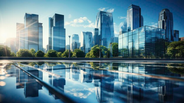 Reflektierende Wolkenkratzer Bürogebäude