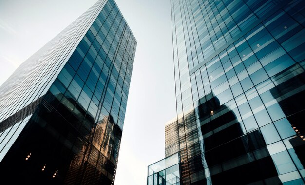 Foto reflektierende wolkenkratzer geschäftsbürogebäude